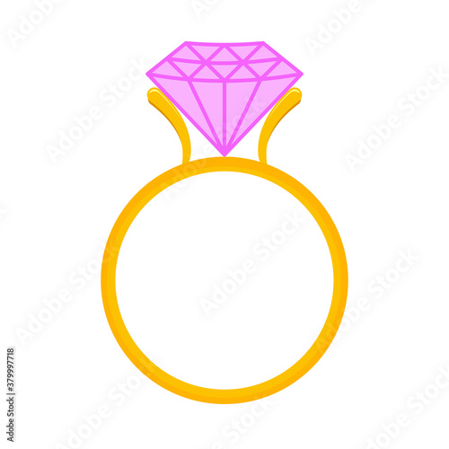 Diamond ring for engagement ring or wedding ring icon vector