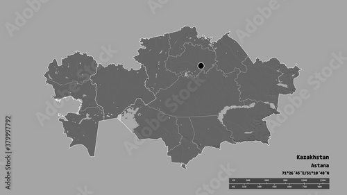 Location of Aqtobe, region of Kazakhstan,. Bilevel