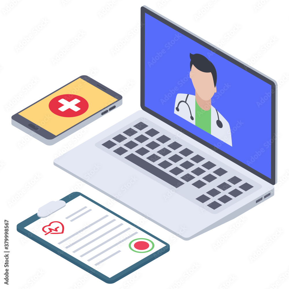 Online healthcare doctor in isometric vector
Online healthcare doctor in isometric vector