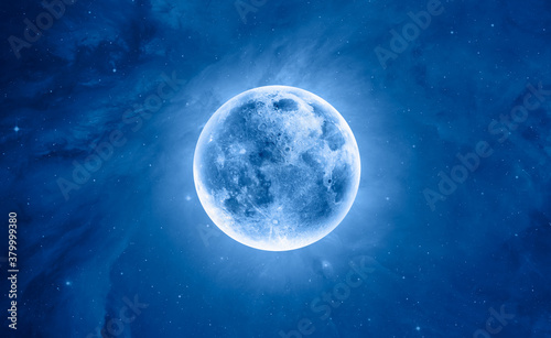 Full Blue Moon  Elements of this image furnished by NASA  