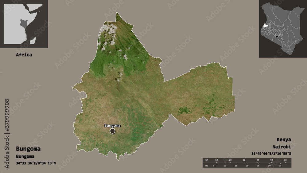 Bungoma, county of Kenya,. Previews. Satellite