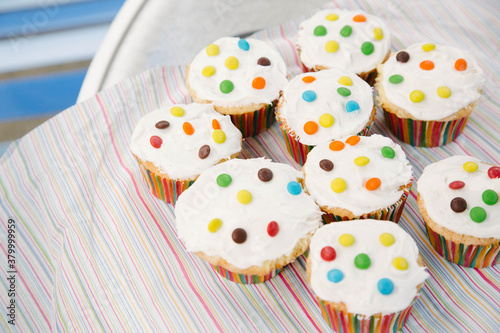 Colorful Birthday Cupcakes photo