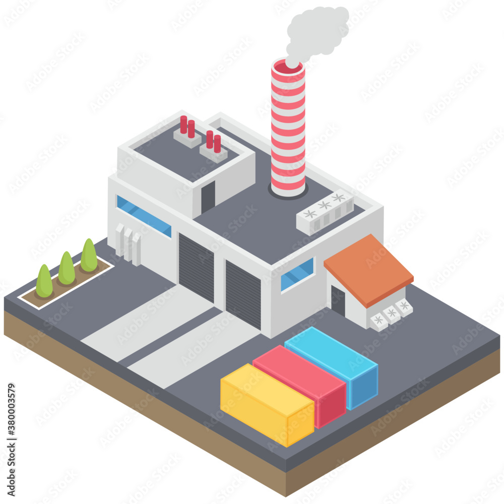 Isometric nuclear factory vector design
Isometric nuclear factory vector design