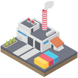 
Isometric nuclear factory vector design 
