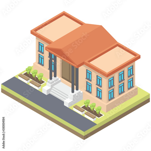 
Court architecture vector in isometric design 
