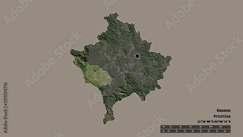 Location of akovica, district of Kosovo,. Satellite