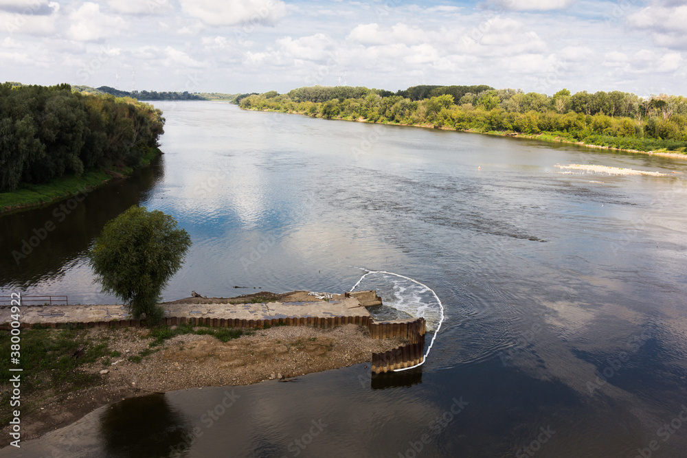 failure of wastewater treatment plants , discharge of raw sewage into the Vistula River