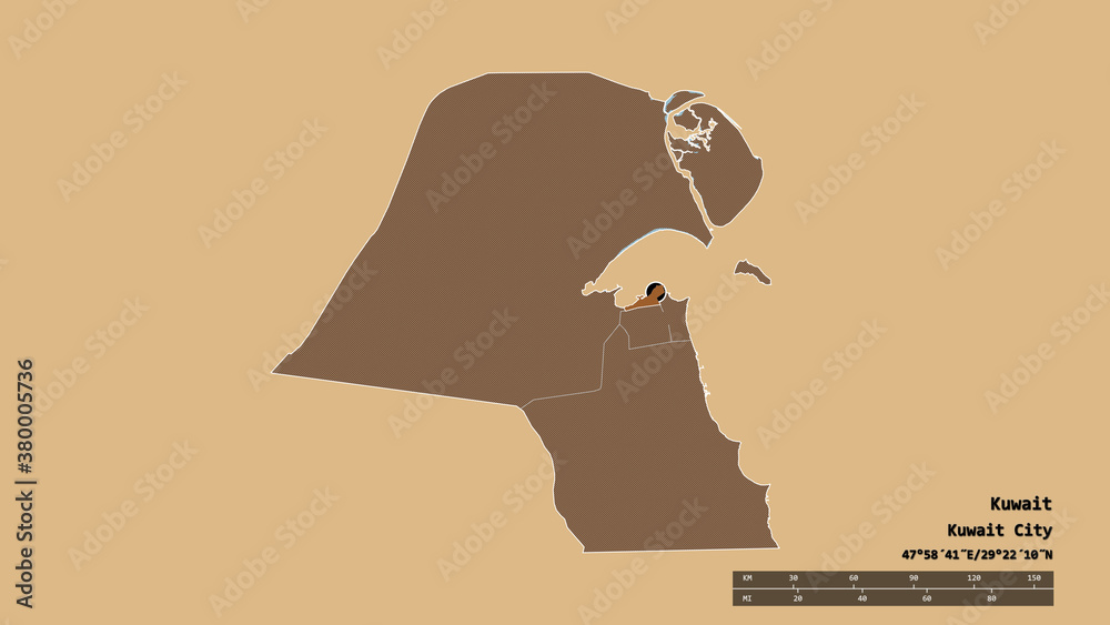 Location of Al Kuwayt, province of Kuwait,. Pattern