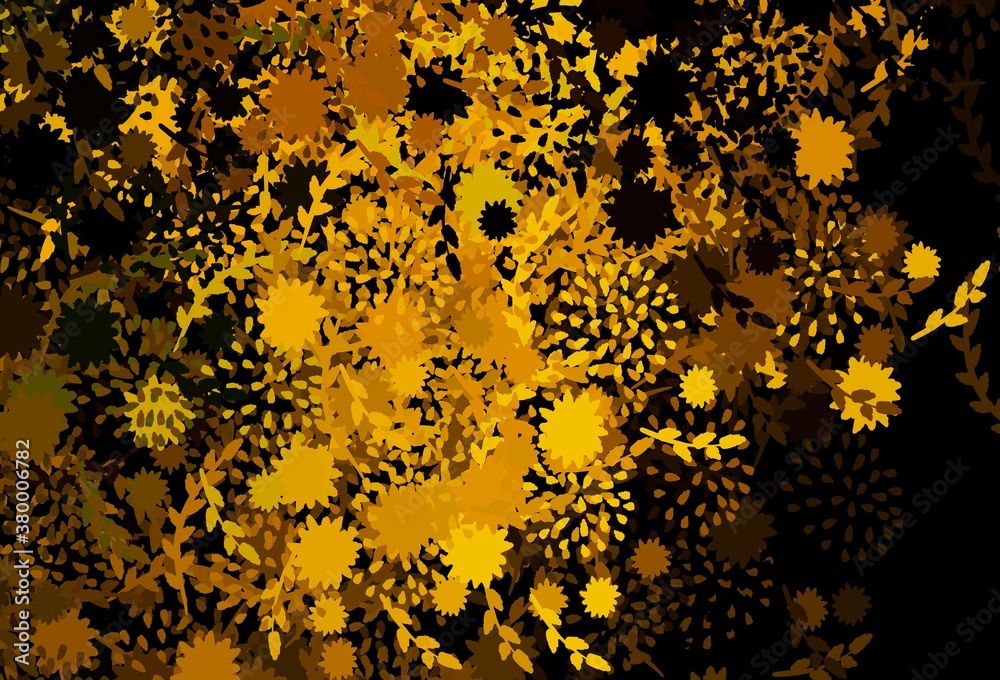 Dark Green, Yellow vector template with chaotic shapes. Dark Green, Yellow vector template with chaotic shapes.