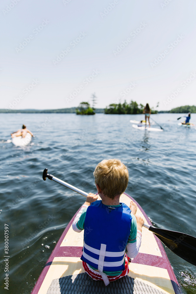Children on Stand Up Paddle Adventure in New Hampshire Children on Stand Up Paddle Adventure in New Hampshire