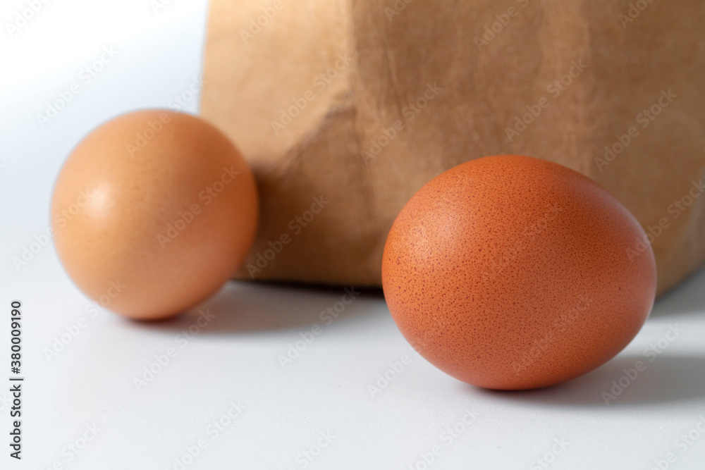 Fresh eggs, packed in kraft paper bags Fresh eggs, packed in kraft paper bags