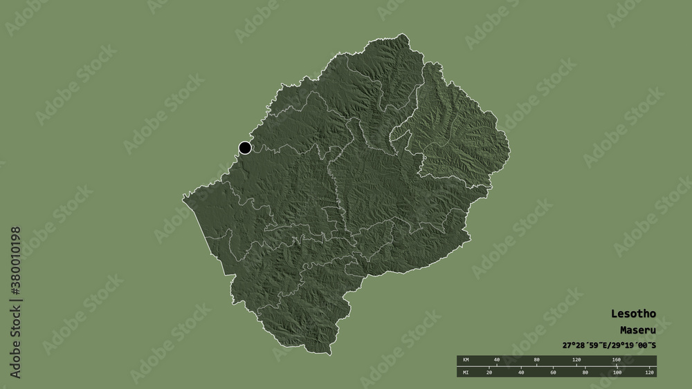 Location of Mokhotlong, district of Lesotho,. Administrative