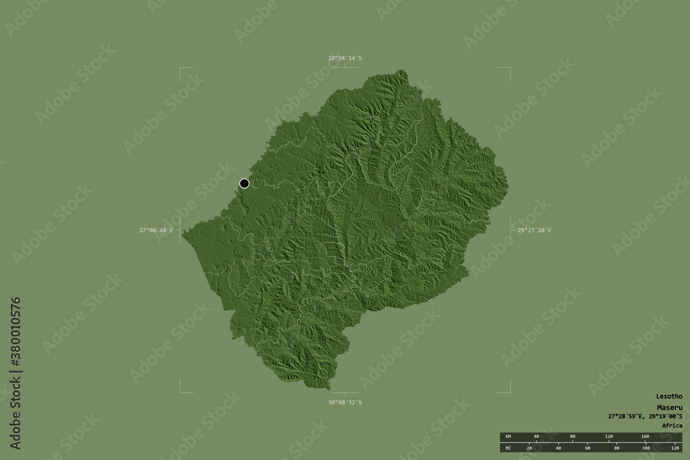 Regional division of Lesotho. Administrative
