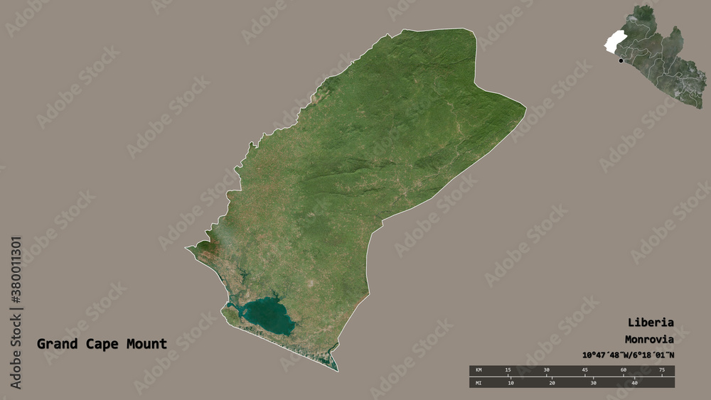 Grand Cape Mount, county of Liberia, zoomed. Satellite
