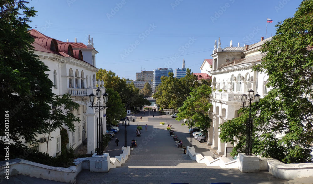 Crimean peninsula. On the streets in the city in the city of Sevastopol