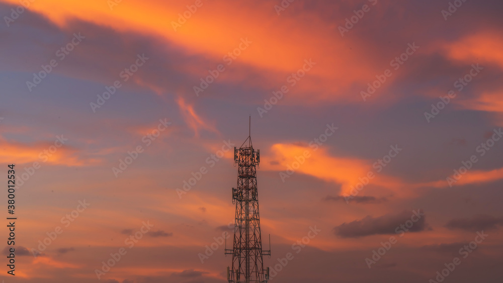 Telecommunication mast TV antennas in the afternoon ,on the hill sunset sky with cloud bright at Phuket Thailand. Telecommunication mast TV antennas in the afternoon ,on the hill sunset sky with cloud bright at Phuket Thailand.