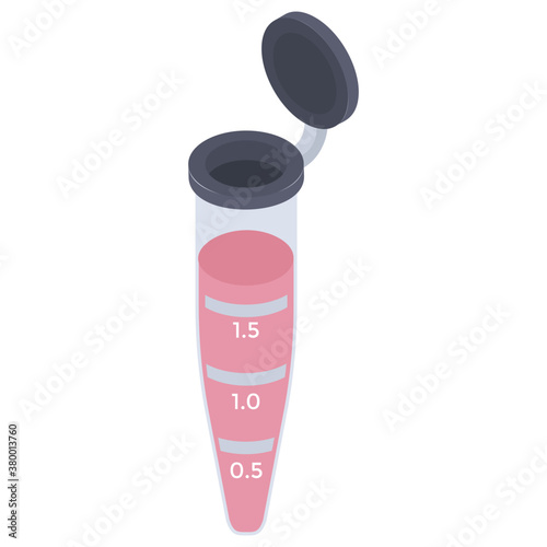 
Blood sample container  isometric vector
