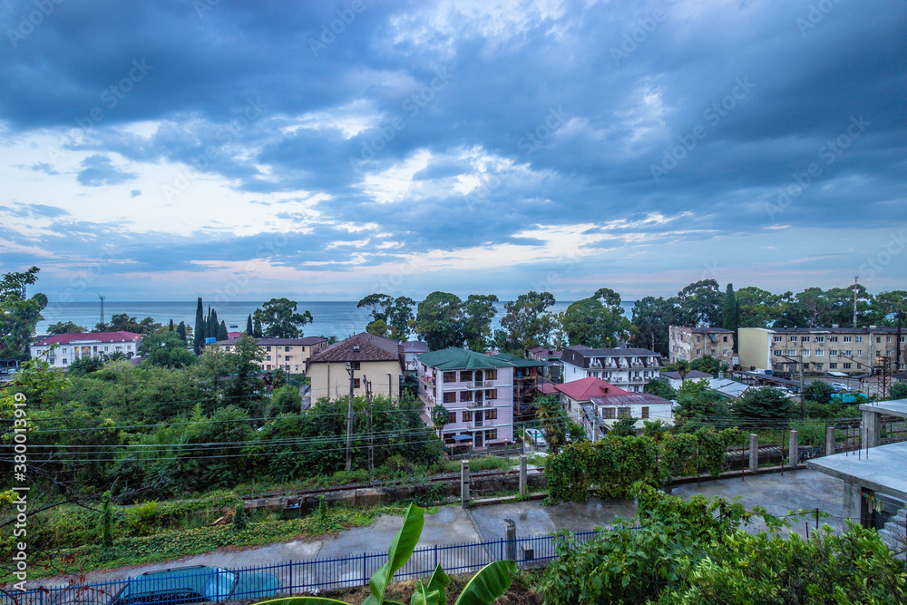 the city of Gagra, Abkhazia. beautiful urban nature of the southern city the city of Gagra, Abkhazia. beautiful urban nature of the southern city