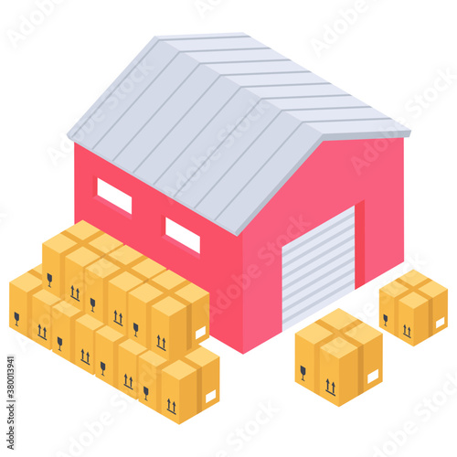
Warehouse  icon isometric design  

