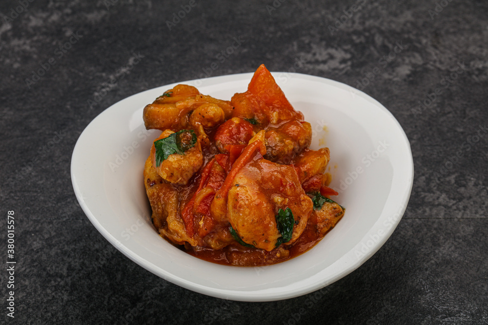 Chicken with oyster sauce and vegetables Chicken with oyster sauce and vegetables