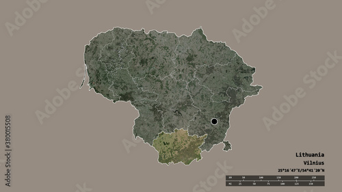 Location of Alytaus, county of Lithuania,. Satellite photo