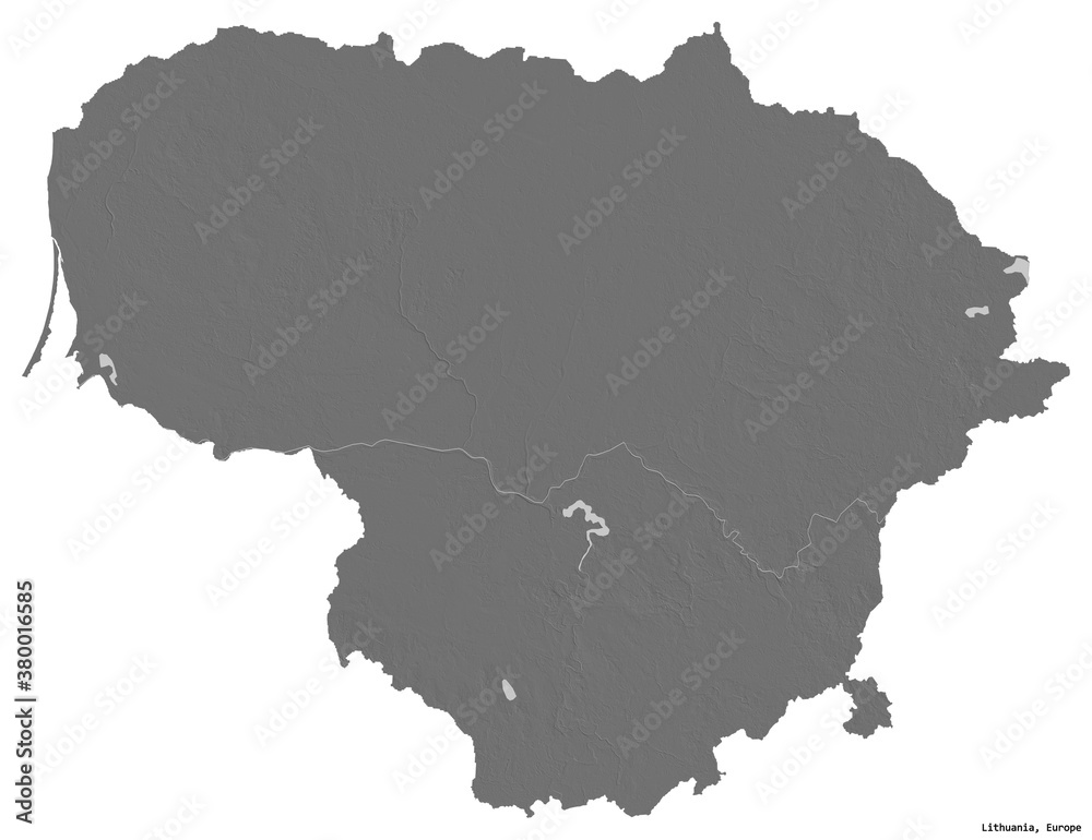 Lithuania on white. Bilevel