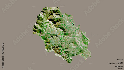 Caska - Macedonia. Bounding box. Satellite photo