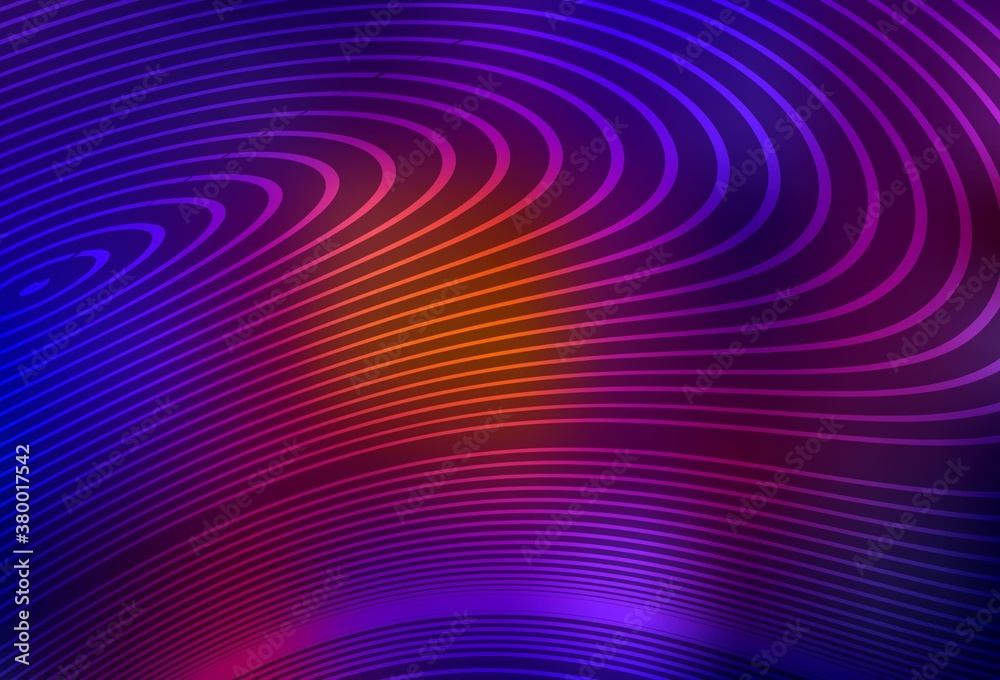 Dark Blue, Red vector texture with bent lines.