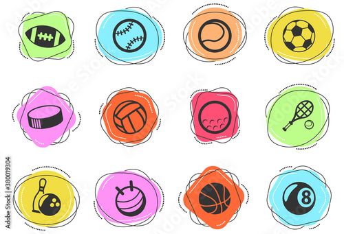 sport balls icon set