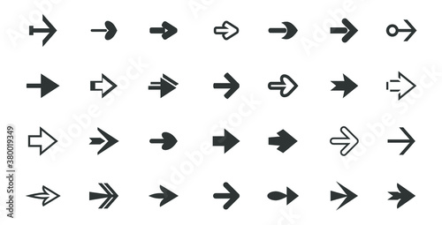 Set of grey arrows. Vector Icons. Graphic for website.