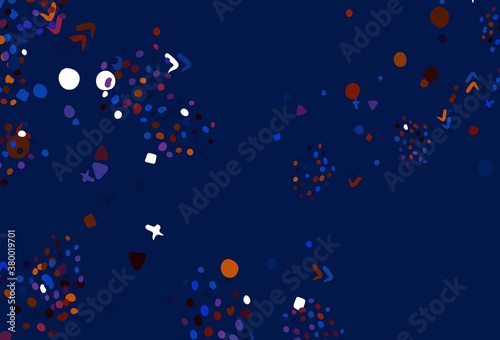 Light Blue  Red vector backdrop with memphis shapes.