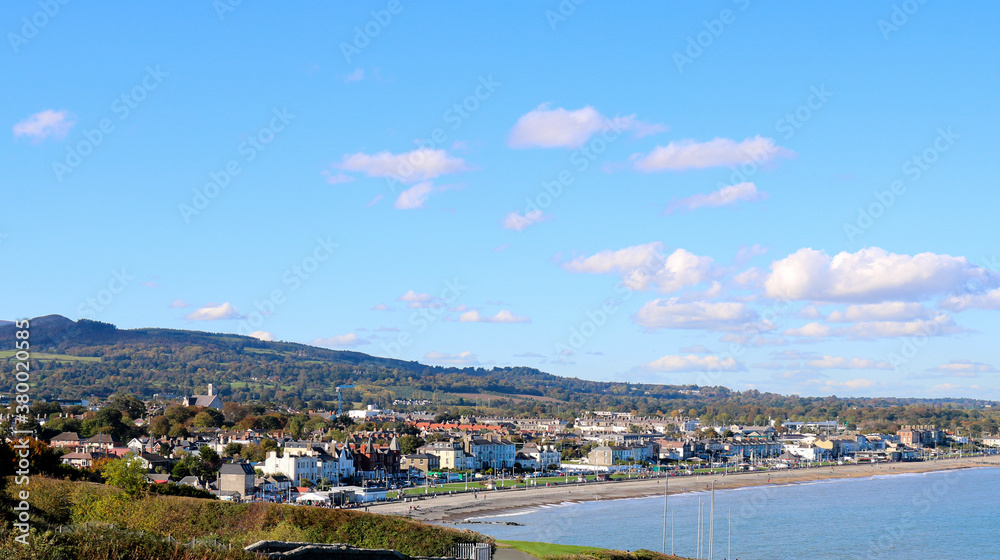View of the city Bray from the sea. Co.Wicklow, Ireland.
