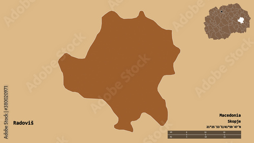 Radovis, municipality of Macedonia, zoomed. Pattern photo