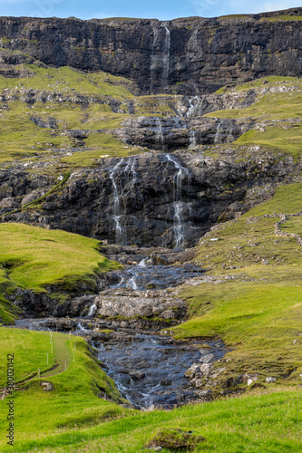 Waterfalls in the village of Saksun