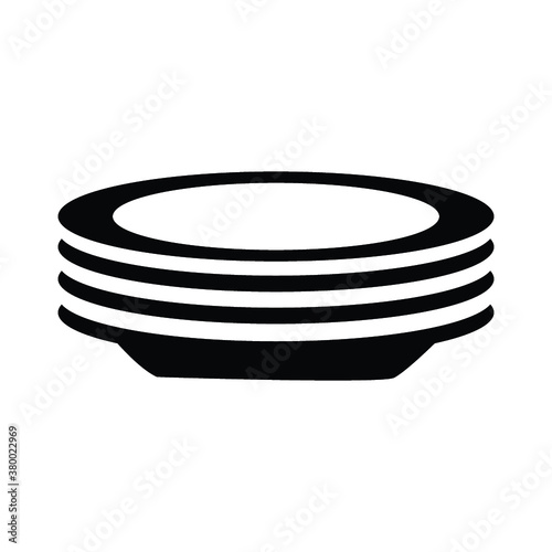 Plates, dishes line icon, outline and filled vector sign, linear and full pictogram isolated on white. Symbol, logo illustration