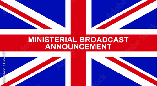 Ministerial broadcast Union Jack vector
