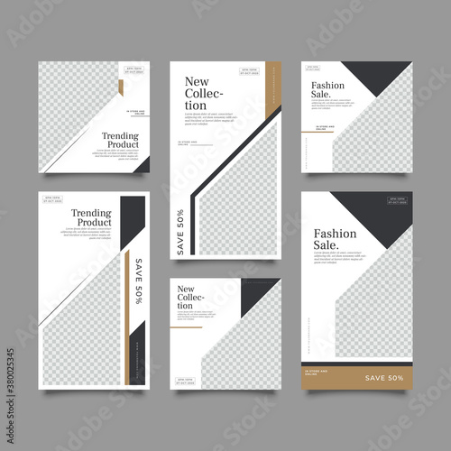 Design backgrounds for social media banner.Set of instagram stories and post frame templates.Vector cover. Mock up for personal blog or shop.Layout for promotion.