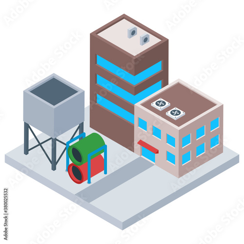 
Commercial industry in isometric design 
