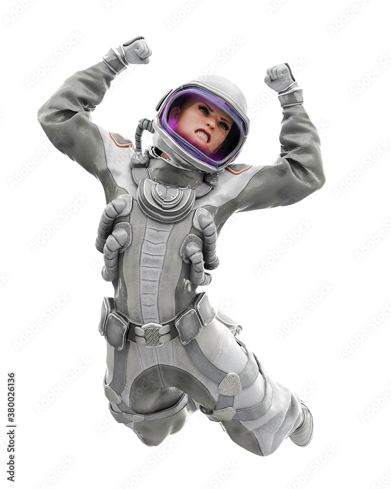 american astronaut is jumping in a space outfit american astronaut is jumping in a space outfit