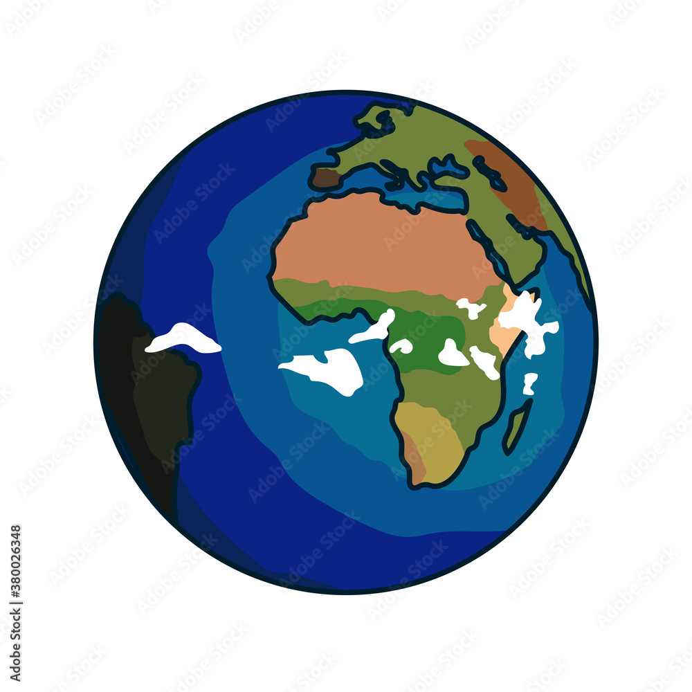 Fototapeta premium Mother earth. Planet earth isolated on white background, place for inscription