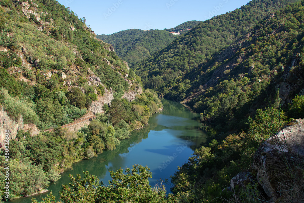 landscape of the sil canyon in the ribeira sacra, galicia, spain