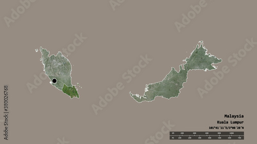 Location of Johor, state of Malaysia,. Satellite photo