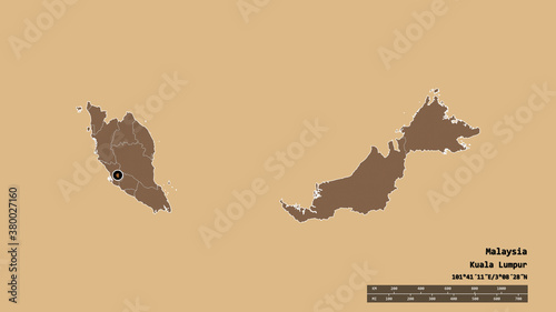 Canvas Print Location of Kuala Lumpur, federal territory of Malaysia,. Pattern