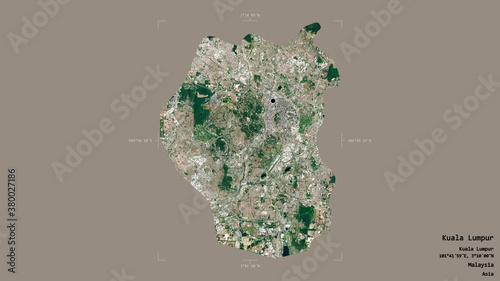 Canvas Print Kuala Lumpur - Malaysia. Bounding box. Satellite