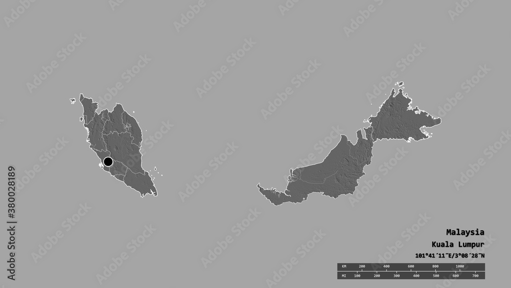 Location of Sarawak, state of Malaysia,. Bilevel
