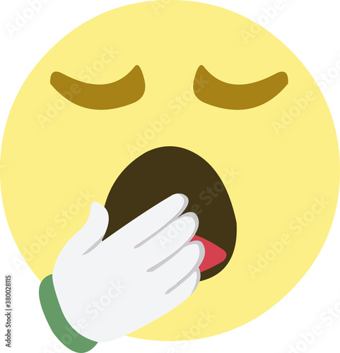 Vector illustration of yawning emoji