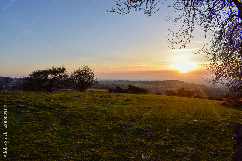 Beautiful Sunset Over Rural Irish Landscape Beautiful Sunset Over Rural Irish Landscape