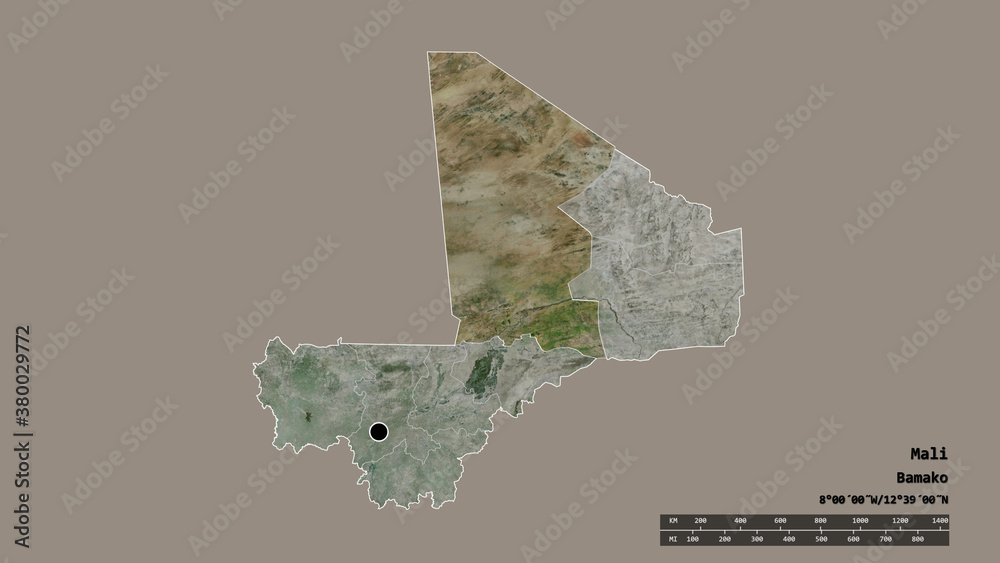 Location of Timbuktu, region of Mali,. Satellite