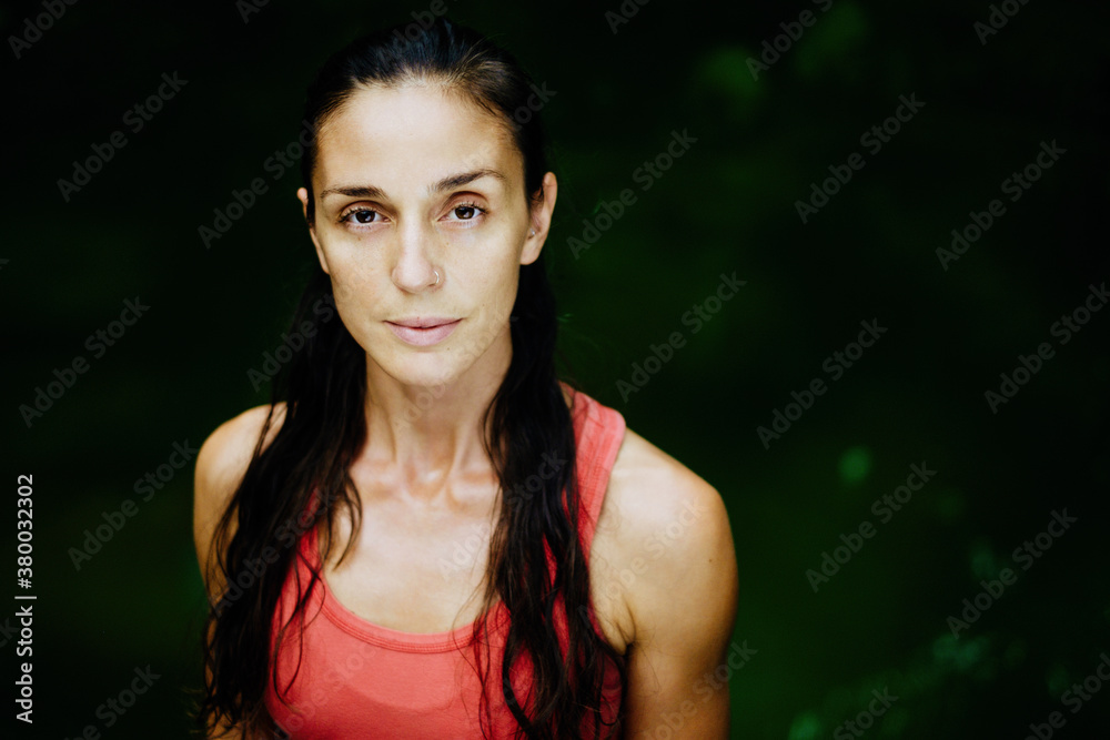 Portrait of a young woman in fitness apparel Portrait of a young woman in fitness apparel