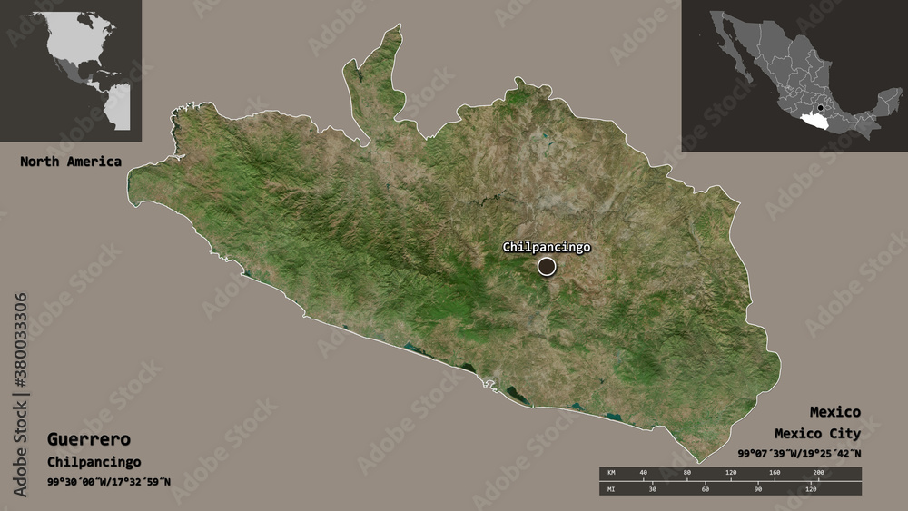 Guerrero, state of Mexico,. Previews. Satellite